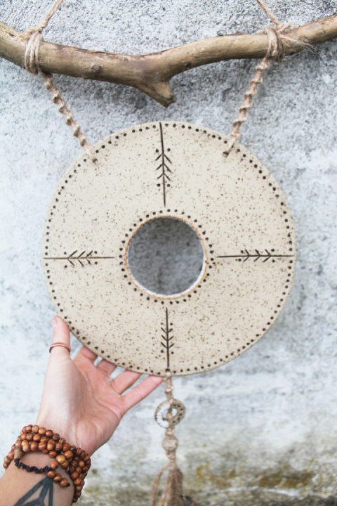 Ceramiczna ozdoba na ścianę, łapacz snów, mandala - DOSTĘPNY Ceramiczna ozdoba na ścianę, łapacz snów, mandala - DOSTĘPNY