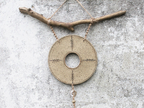 Ceramiczna ozdoba na ścianę, łapacz snów, mandala - DOSTĘPNY Ceramiczna ozdoba na ścianę, łapacz snów, mandala - DOSTĘPNY