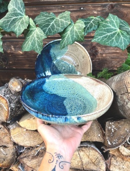 Niebieski zestaw obiadowy