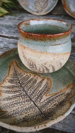 Zestaw Czarka i talerz Paproć