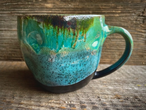 Kubek kamionkowy Turkus morza