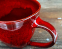 Kubek ceramiczny czarno czerwony 500 ml