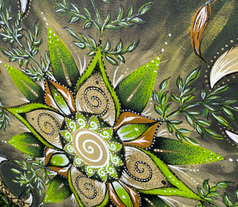 Obraz akrylowy zielona mandala Obraz akrylowy zielona mandala
