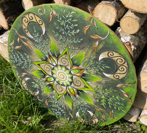 Obraz akrylowy zielona mandala Obraz akrylowy zielona mandala
