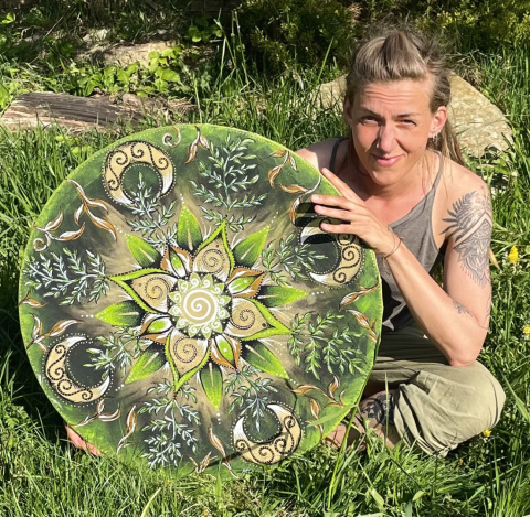 Obraz akrylowy zielona mandala Obraz akrylowy zielona mandala